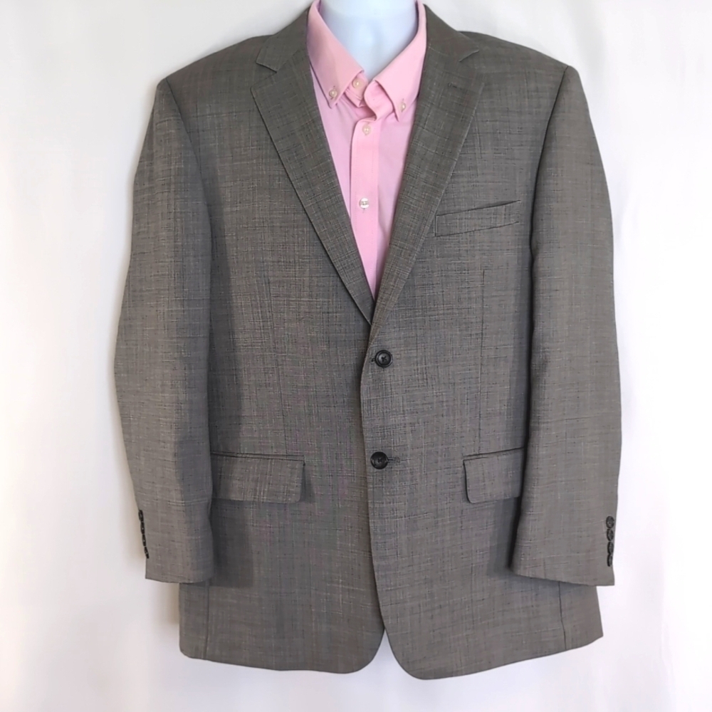 Pronto Uomo Men's Light Gray 100% Wool Sport Coat Blazer Suit Jacket Size 44R
